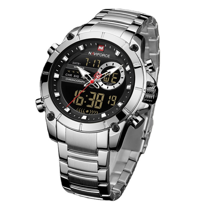 NAVIFORCE-Relógio de pulso digital LED impermeável masculino, quartzo, relógio masculino, militar, exército, esporte, marca de topo, luxo, presente, original, 9232