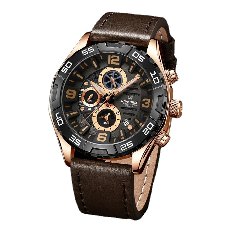 NAVIFORCE-impermeável masculino relógio de pulso esportivo, marca top, relógio militar de luxo, cronógrafo, data automática, quartzo, relógio masculino original, 8043
