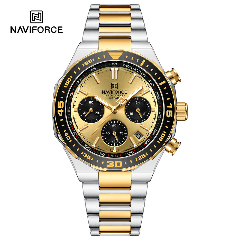 Relógios modernos masculinos NAVIFORCE NF8049 com mostrador multifuncional, relógio de quartzo luminoso, à prova d'água e de alta qualidade