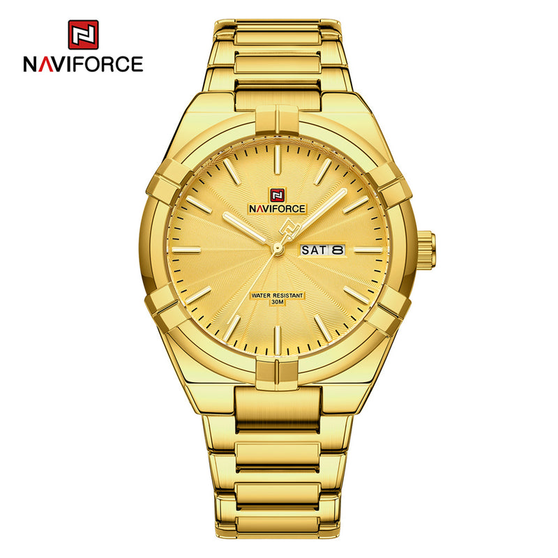 NAVIFORCE Blue-Relógio De Pulso De Quartzo De Luxo Masculino, Pulseira De Aço Inoxidável, Impermeável, Calendário, Relógio De Quartzo Luminoso